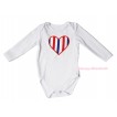 American's Birthday White Baby Jumpsuit & Red White Blue Striped Heart Print TH572